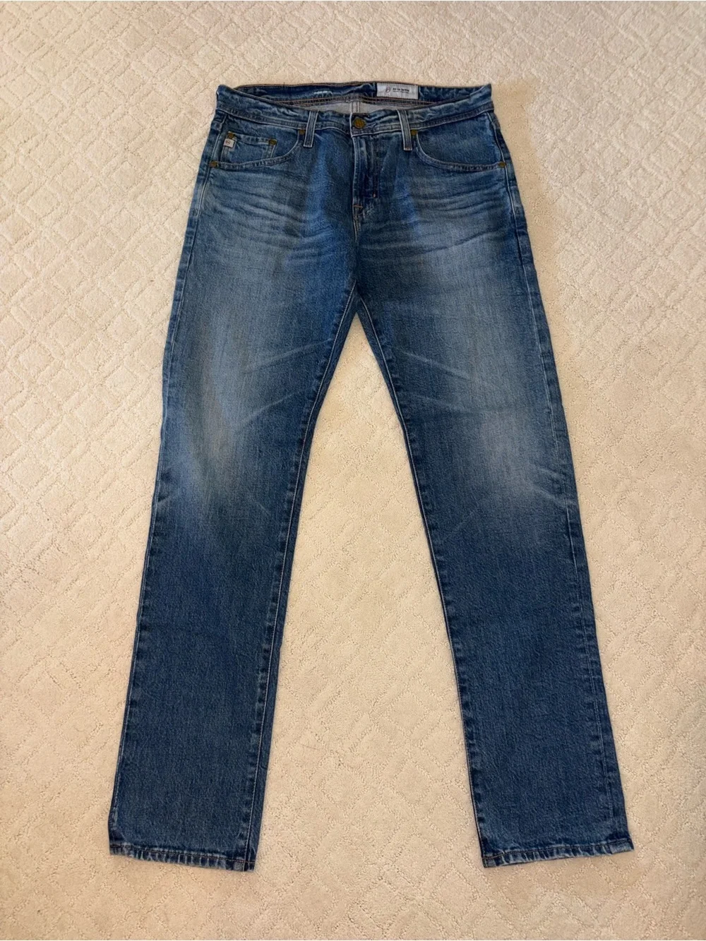 Ag Adriano Goldschmied Straight Blue Denim Jeans